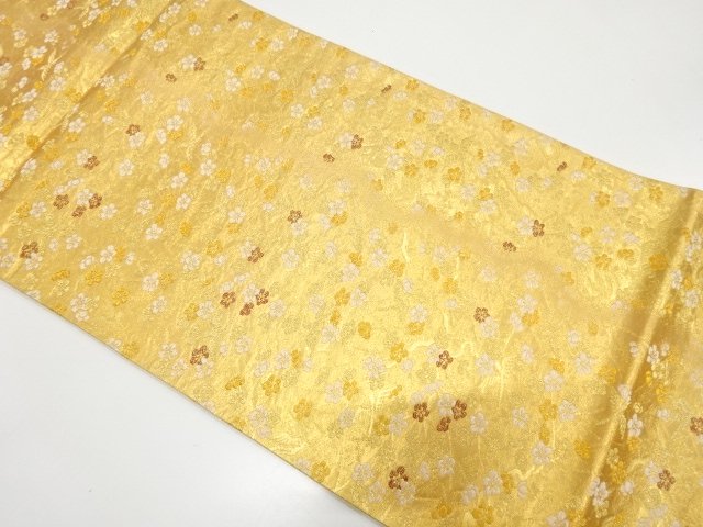 JAPANESE FUKURO OBI / WOVEN BIRD & BRANCH UME